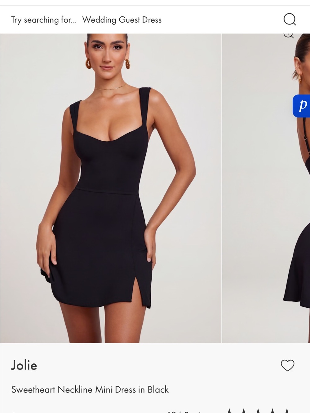 Oh Polly Black Mini Dress with Square Neck
